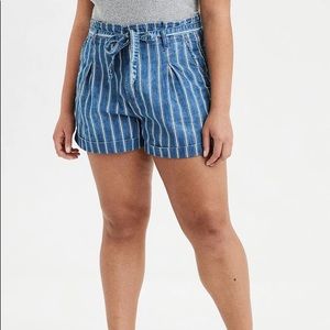 American Eagle Stripe Jean Shorts